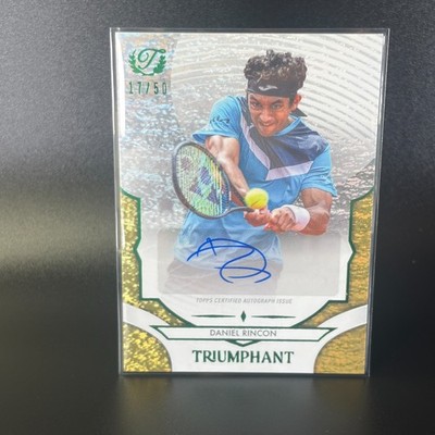 2025 Topps Triumphant Tennis Daniel Rincon Gold Shimmer Autograph 17/50
