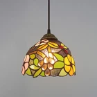 Vintage Stained Glass Pendant Lamp Tiffany Style Ceiling Fixture Hanging Light