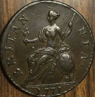 1771 UK GB GREAT BRITAIN HALF PENNY COIN
