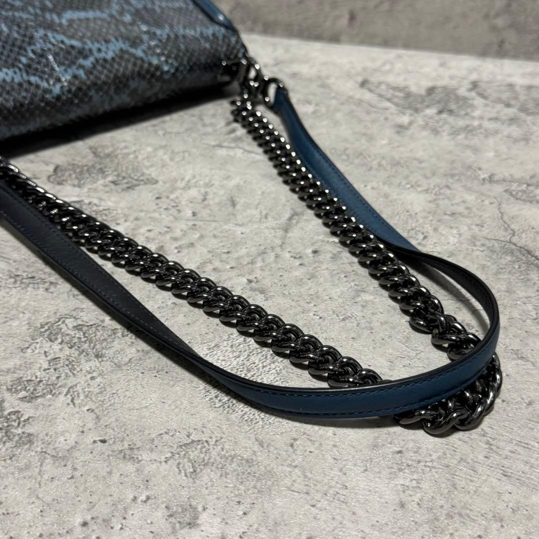 Coach Shoulder Bag Swagger Chain Python Pattern B… - image 6