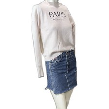      BUGLE BOY Vintage 90s Y2K Upcycled Denim Mini Skirt l 100 Cotton Fits 26