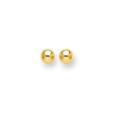 14k Yellow Gold Polished Round Stud Earrings 3mm