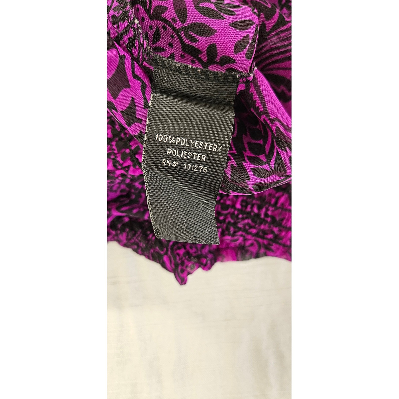 Rampage Womens Purple Paisley Cold Shoulder Smocked Waist Blouse XL image 3