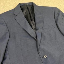 Hart Schaffner Marx Gold Trumpeter Navy Blue 2-Button Blazer Mens 40R USA Flaw