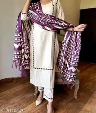 Indian Diwali Festival Wear Kurta Pant Dupatta Set Women Salwar Kameez Readymade