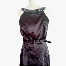 Corey P Womens Cocktail Dress Black Sequins Midi Sleeveless Semi Formal