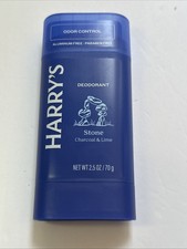 2 Harry's Odor Control Antiperspirant Stone Charcoal  Lime Scent 2.5 oz 