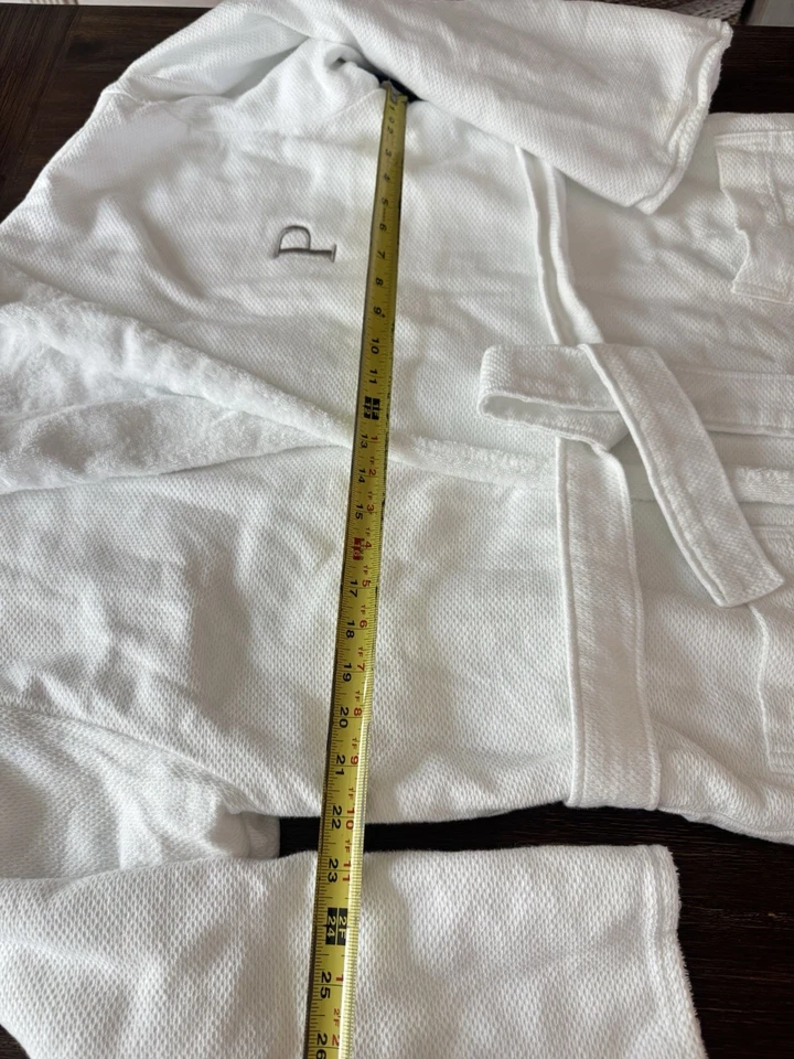 Bata Pottery Barn Para Hombre Grande Algodón Turco Cinturón Spa Baño Salón P Monograma Foto 3 de 4