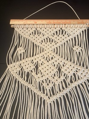 Handmade Macrame Wall Hanging Boho Woven Tapestry Natural Cotton Fringe 20x30