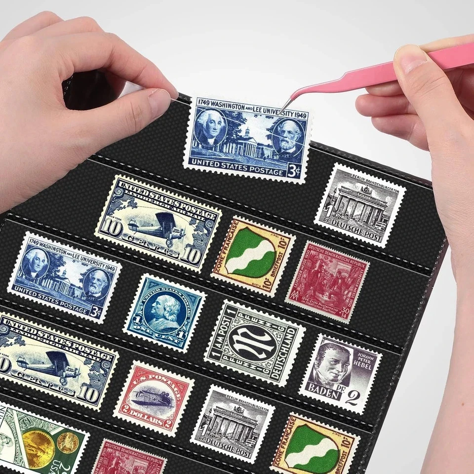 20 Hojas Páginas de Sellos Coleccionista Sellos Colección Álbum Carpeta Estándar 9 Agujeros... Foto 4 de 4