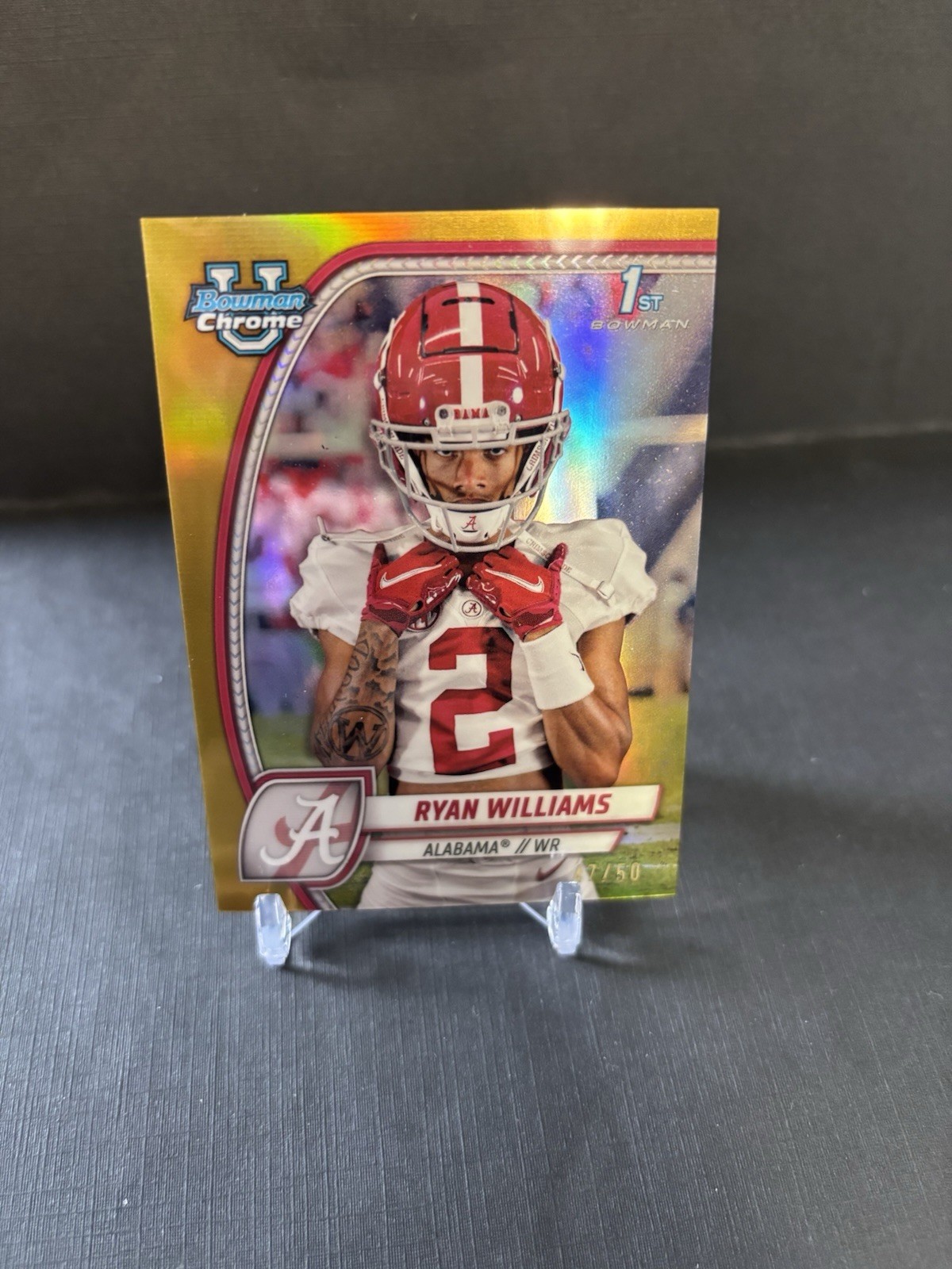 2024 Bowman University Chrome - Gold Refractor #53 Ryan Williams /50 (RC)