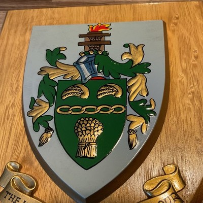 VINTAGE HERALDISCHES WAPPEN VON SCUNTHORPE, LINCOLNSHIRE WANDRELIEF/SCHILD