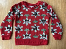 Disney Mickey Mouse Christmas holiday red sweater youth 5t boy girl unisex snow