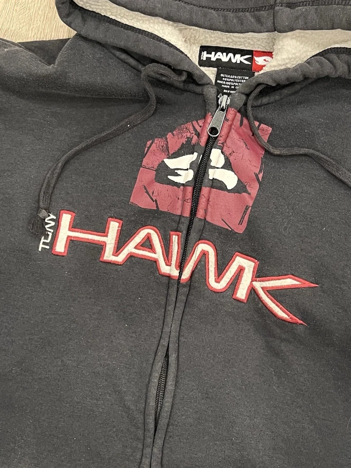 Sudadera con capucha forrada de lana Y2K Tony Hawk Skater para hombre talla grande muy apreciada peso pesado Foto 2 de 4