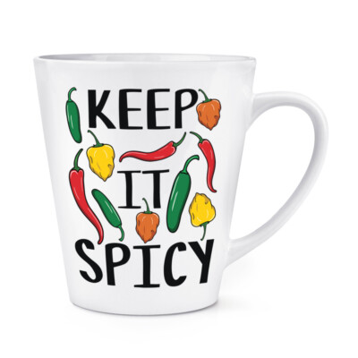 Keep It Spicy Chili 12 Unzen Latte Becher Tasse würziges Essen Witz Liebe heiß lustig