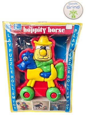 Vintage *Amloid Rolling Puzzles* Pudgy Puppy & Charley Car Preschool Sealed NOS