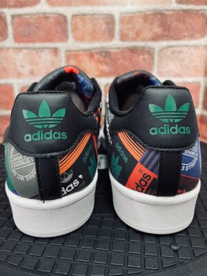 Adidas Originals Superstar Men's Low Casual Shoes Black White Green Sz 10.5  | eBay