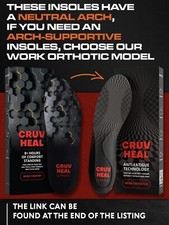 8 HOURS Work Comfort Standing LARGE Insoles Low Arch/Absorb Shock Men 9.5-10.5