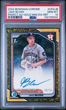 2024 Bowman Chrome Jake Bloss Gold Mini Diamond Auto /50 #CPA-JB PSA 10 Gem Mint