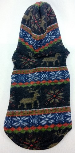 Gooby Small Breed Dog Puppy Cat Argyle Sweater or Winter Deer Hoodie XS S M L - Picture 17 of 28