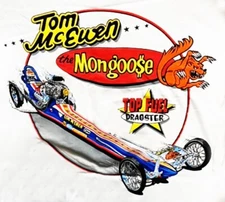 VRHTF NHRA VINTAGE "TOM THE MONGOOSE MCEWEN TOP FUEL DRAGSTER" T SHIRT XL