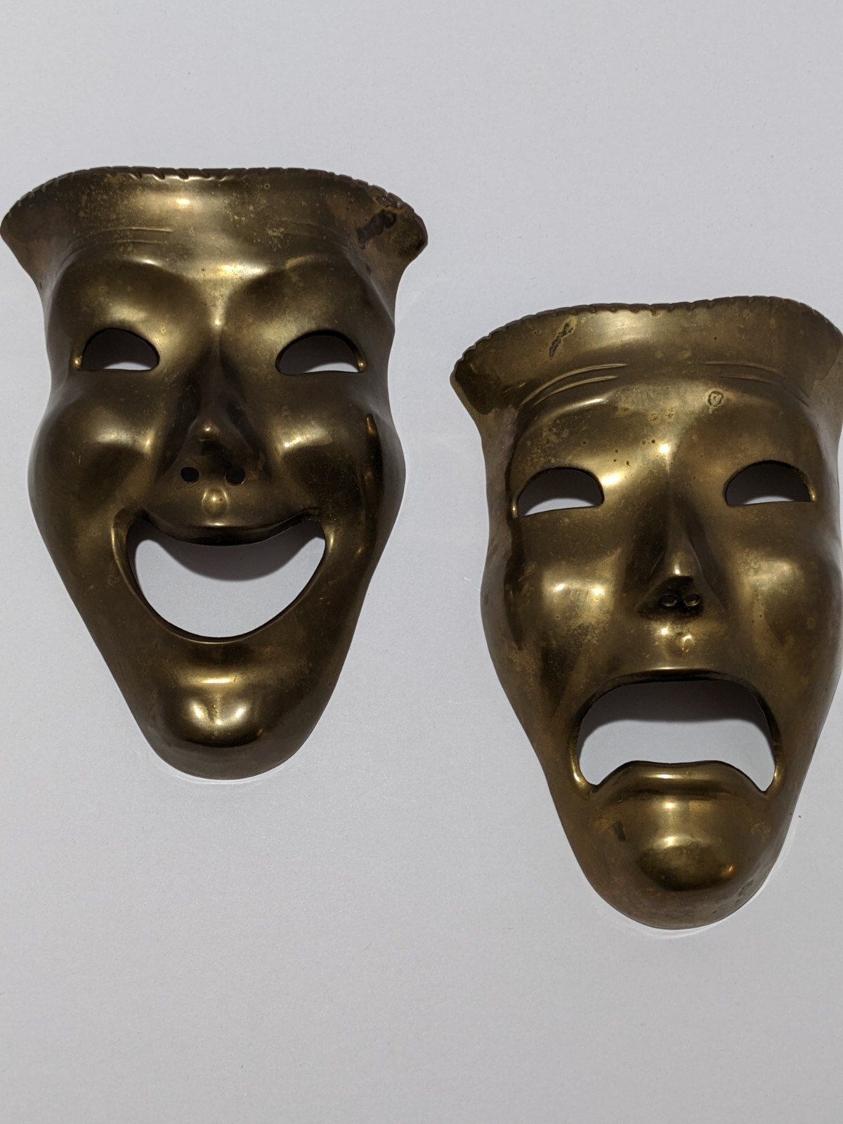 Vintage Solid Brass Theater Masks Comedy Tragedy Made in India eBay