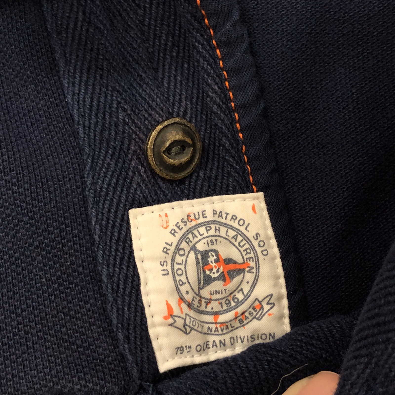 Vtg Ralph Lauren Men POLO PTR Nautical Trident US RL Rescue Patrol Rugby Shirt Nowa wysoka ocena