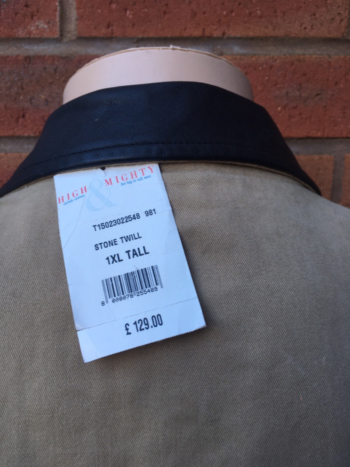 Men’s High and mighty Beige Jacket /coat Size 1XL Tall Stone Twill , RRP £129 image 6