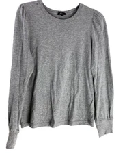 RAILS Emilia Top  Cotton Modal Long Sleeve  Boho Puff Sleeve Heather Gray S