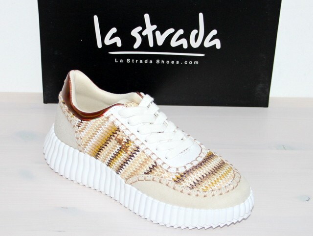LA STRADA Fashion-Sneaker Bast Schnürer Metallic Leicht Beige