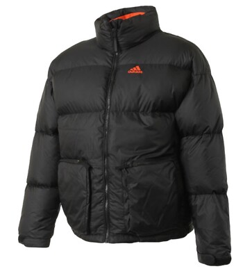 Adidas Men Super Puff Down Coat Padded Black Jacket Top Parka GYM