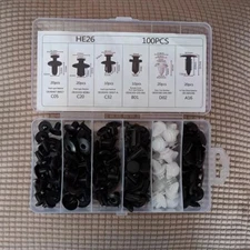 For 100PCS Car Clips Fixer Plastic Fasteners Kit Push Type Rivet Assortment