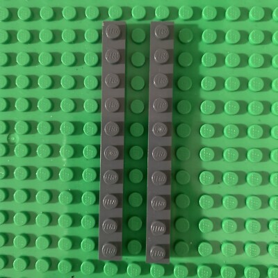 Lego 4477 Dark Grey 1x10 Plate X2 Pieces | eBay UK