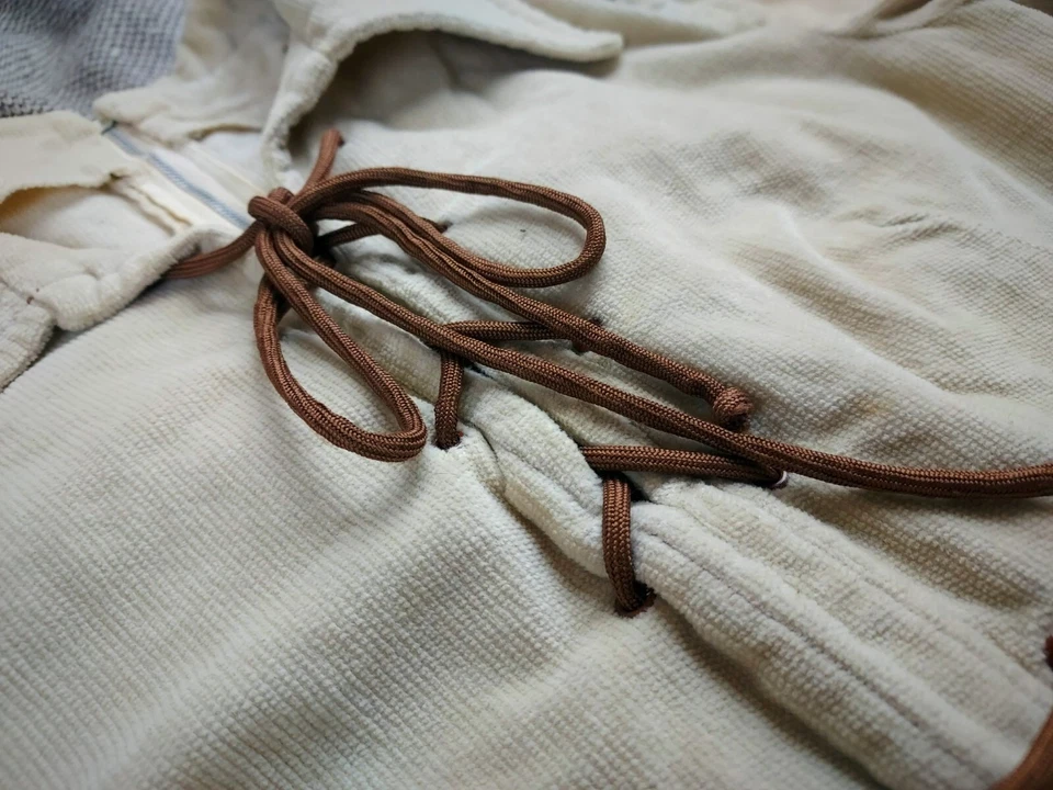 Vestido túnica occidental de pana ajustado crema de los años 40 RARO manga abullonada talla XS-S Foto 3 de 4