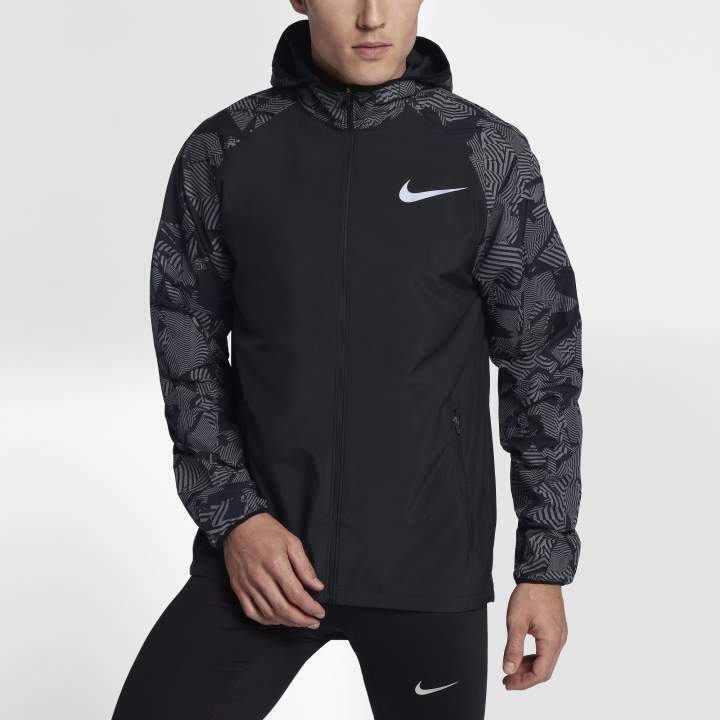 Nike Men's Running Flash Reflective Jacket Black 858151-010 Nike Men's Running Flash Reflective Jacket Black 858151-010