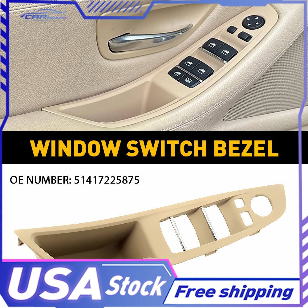 FRONT LEFT MASTER POWER WINDOW SWITCH BEZEL For 2010-16 BMW 520i 523i 525i US H