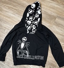 Disney Unisex Kids Size 10-12 Black White The Nightmare Before Christmas Hoodie