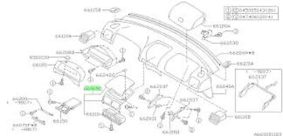Genuine Subaru IMPREZA GC8 GF8 98-01 Center Vent Grille Panel Assy