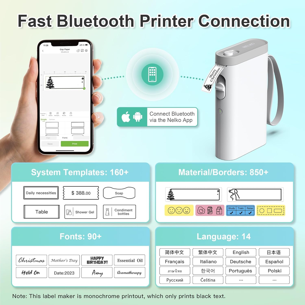 Bluetooth Label Maker P21 Mini Wireless White with Tape Bluetooth Label Maker P21 Mini Wireless White with Tape
