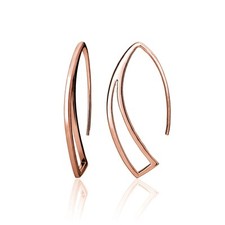 Rose Gold Tone over Sterling Silver Geometric Polished Hook Earrings