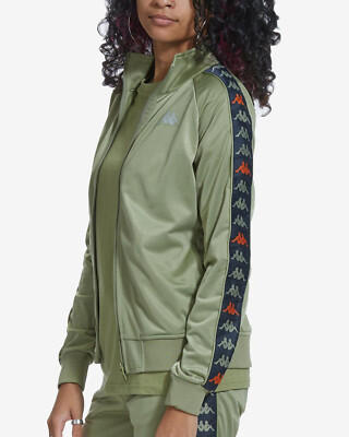 NWT Kappa Banda Women's Size M Track Jacket Green Slim Fit