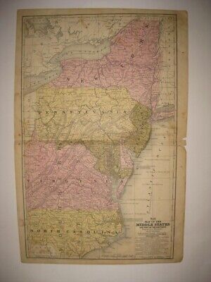 HUGE 1839 PA NJ Map Clearfield Johnstown Altoona Nanticoke Landisville Speers XL