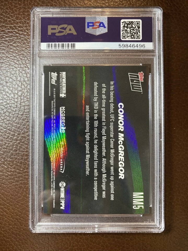 PSA 9 Conor McGregor vs Floyd Mayweather 2017 Topps Now Card MM5 BOXING Low Pop - Image 2 of 2