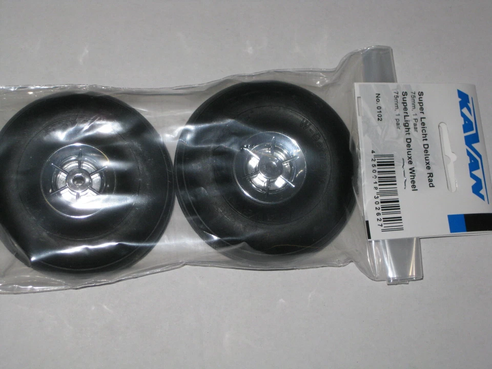 Ø 75mm Räder Superlight Deluxe Luftreifen leicht Kavan KAV50.0102 VE=1 Paar - Bild 2 von 2