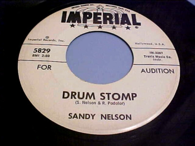 Sandy Nelson - 1962 R&R PROMO-EX VINYL & EX AUDIO-Drum Stomp/Drummin' Up A Storm