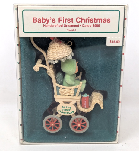 Vintage 1985 Hallmark Baby's First Christmas Carriage Buggy Keepsake Ornament H1