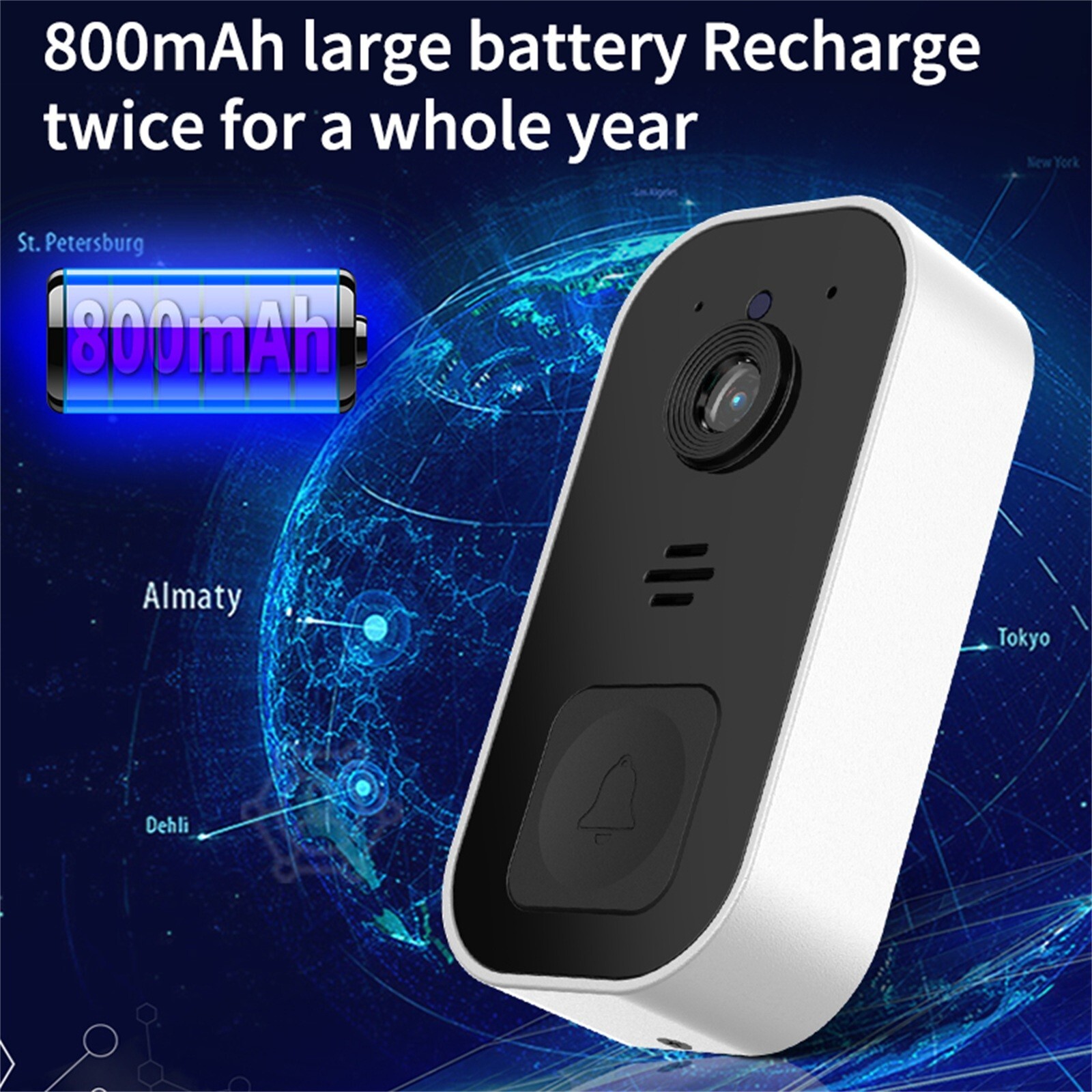 Wireless Doorbell Phone Video Door Bell Ring WiFi Smart Intercom Security Camera-image