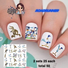Roadrunner  Waterslide Nail Decals Set Of 50 Instructions & Bonus
