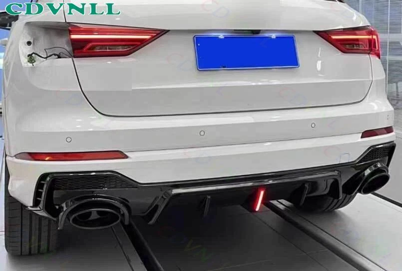 For Audi Q3 Quattro 2019-24 Bright Black Rear Bumper Lip Spoiler Bodykit Strip Foto 4 de 4