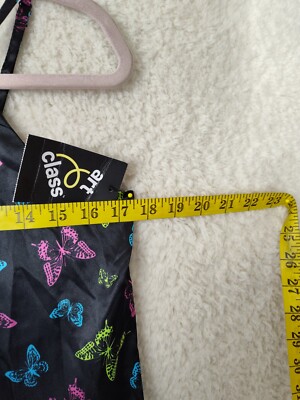 Abito Smock Art Class Per Bambina Taglia 7-8 Anni - Manica Lunga Con Farfalle - Nero